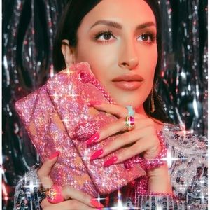 Kurt Geiger London mini Kensington pink sequins crossbody bag